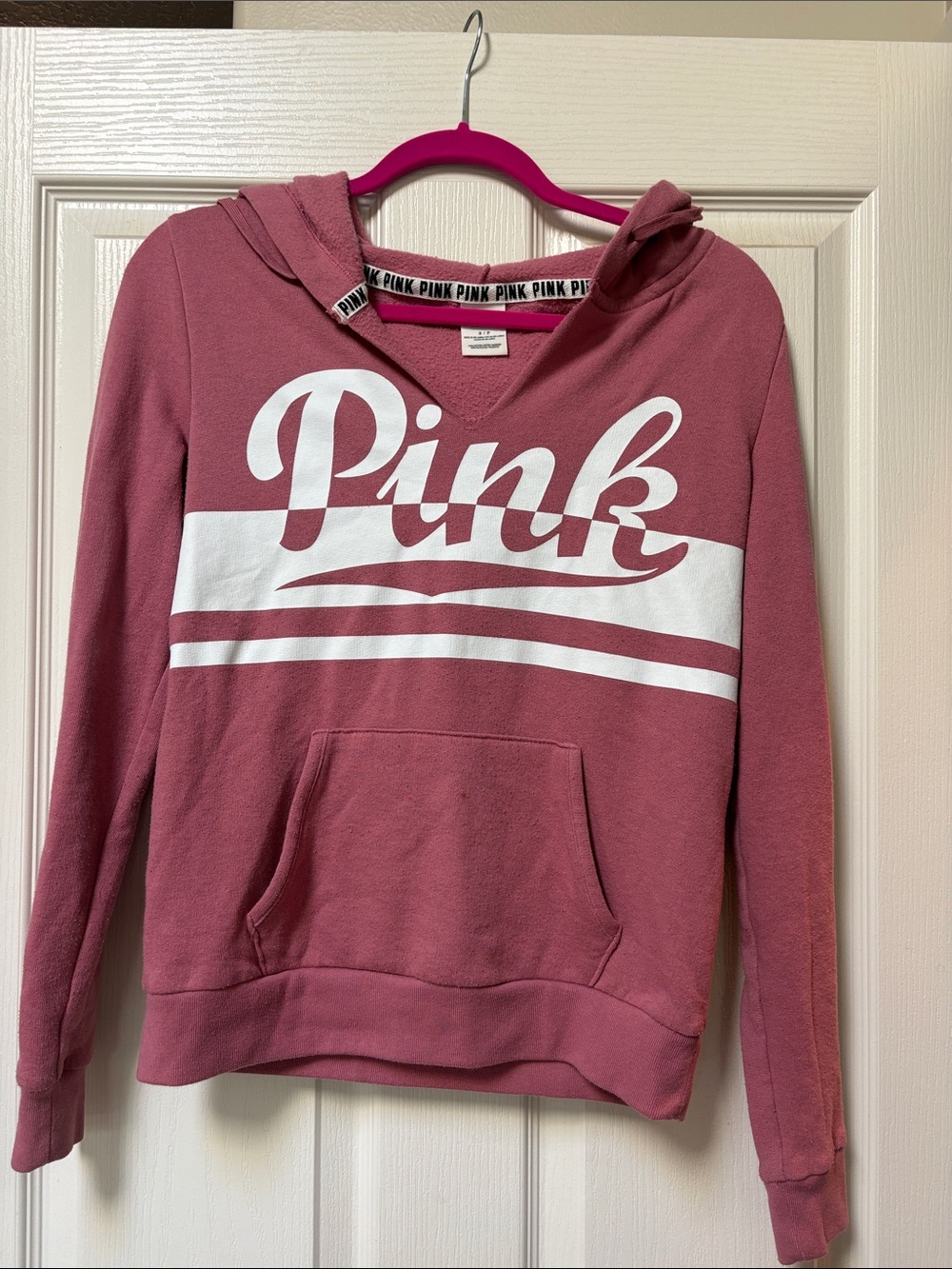 PINK Victoria's Secret Mauve Pink Pullover Hoodie with White Logo